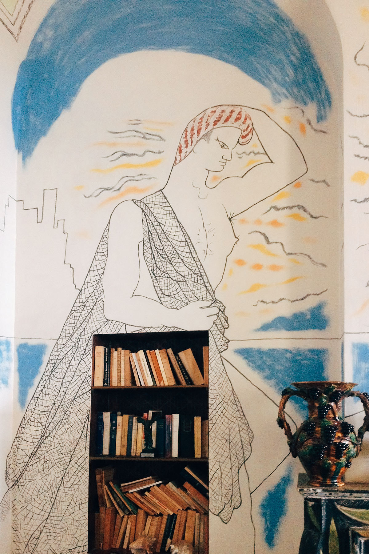 imcubo:frescos in the villa Santo Sospir, by Jean Cocteau