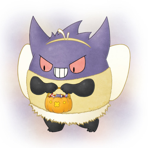 blainemuffin:Gengar is on his way to see @floons with a basket of delicious delights to deposit in t