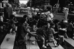 Martine Franck School children crossing the Opera Avenue. 1979