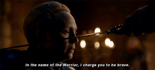 thehound:Ser Brienne of Tarth, a Knight of the Seven Kingdoms.