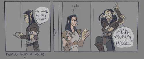 More skyrim shenanigans with Darius, this time featuring Lydia who i may or may not have entirely fo