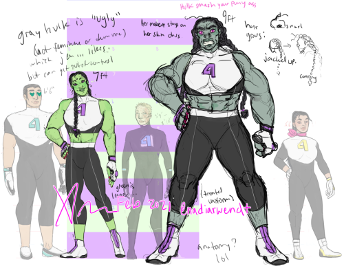 more of this AUthis time: gray she-hulk… muscles are hard to draw and yes the costume is trea