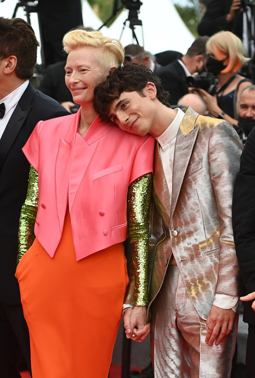 Tilda Swinton and Timothée Chalamet - the “The French Dispatch” screening, 74th annual C