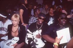steadythugin:  Classic pic of Biggie with Diddy and Faith Evans 