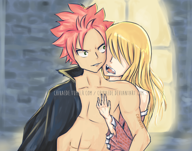 chikaede:   Nalu love fest day 1 - non prompt - Bite  Not too late in jumping on