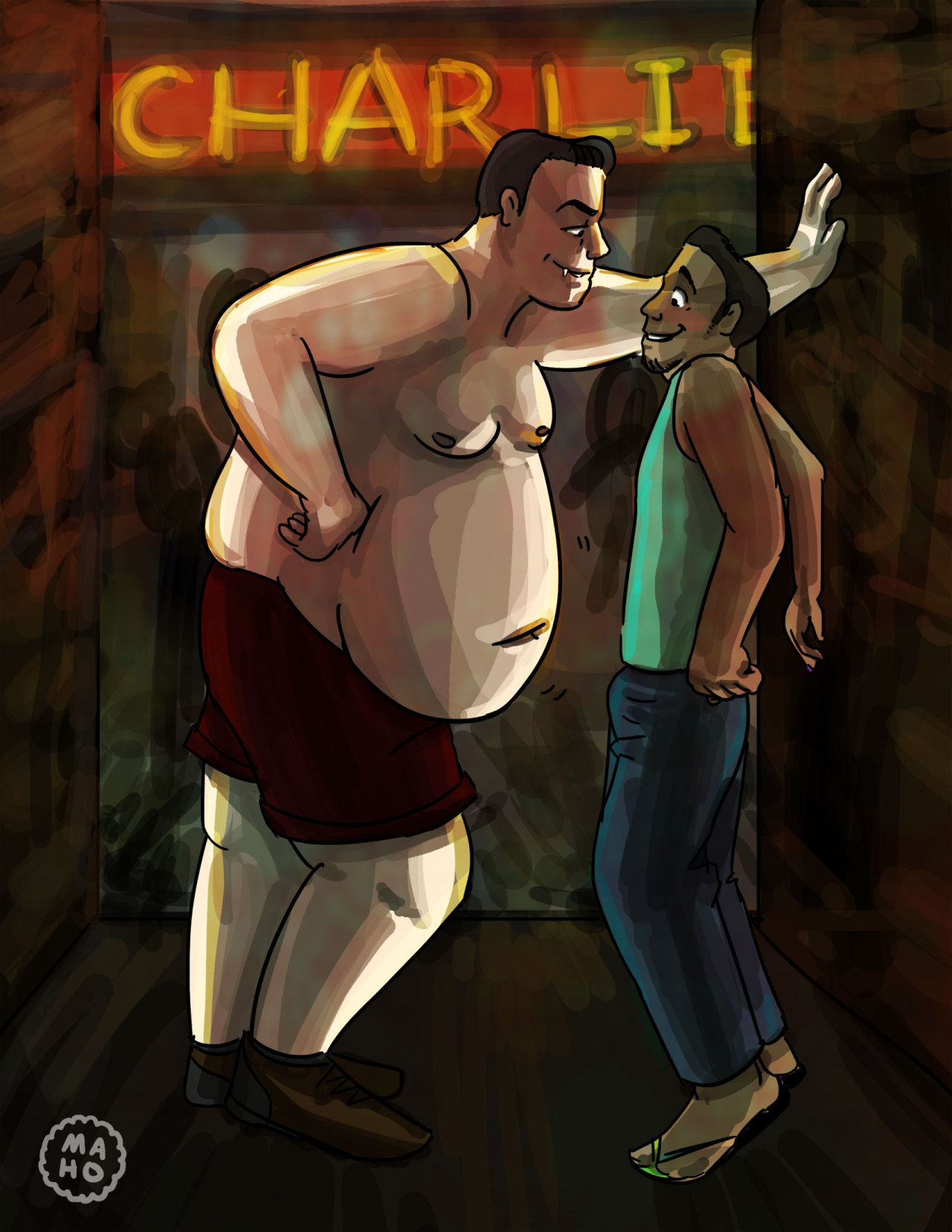 fatmaho:  a gay fat vampire, seducing cute guys then drinking their blood.