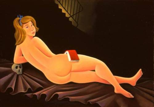 youcannottakeitwithyou:Milan Kunc (Czech, *1944). Nude with a book, 1986.