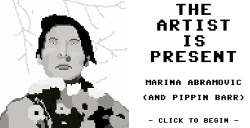 tallfriend:virgileseptembre:Pippin Barr - The Artist is Present (Marina Abramovic, 2010), video game