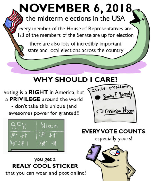 lizclimo:REPOST @TinySnekComics - you know what’s cool?  VOTING THIS NOVEMBER!!! if you retweet anyt