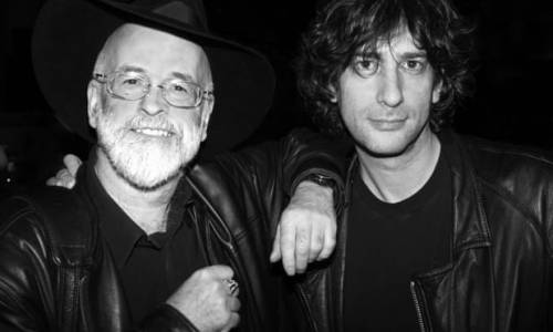 Terry Pratchett and Neil Gaiman, the authors of Good Omens, possibly the best book writen to date.Ph
