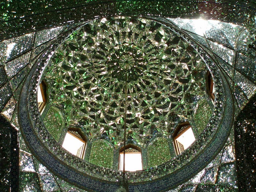culturenlifestyle: Stunning Mosque Decorated In Millions Of Mirror and Glass Shards