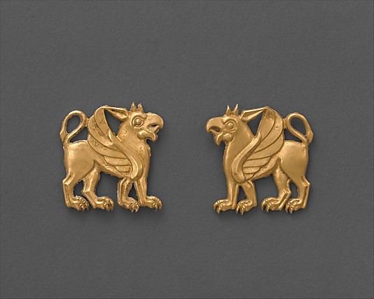 fishstickmonkey:
“ Dress ornaments Date: ca. 5th century B.C.
Geography: Northern Black Sea region, possibly from Maikop
Culture: Scythian
Medium: Gold
Dimensions: Each H. 1 in. (2.5 cm)
Classification: Metalwork-Ornaments
Metropolitan Museum of...