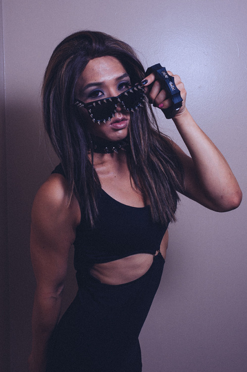 Custom/DIY spiked shades, ZAP Blast Knuckles 2014 model, Lip Service Anarchy Sleeveless dress