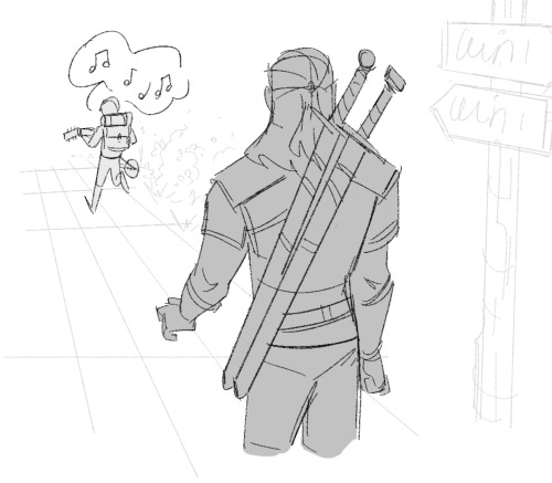 srapsodia:Another year, another winter Geralt can’t gather the courage to ask Jaskier to put h