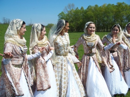 Traditional Circassian gowns(2 and 3 are a wedding dress)