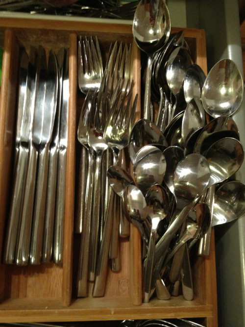 karolynprg: autisticautumn:  karolynprg:  karolynprg:  Overcompensating in my cutlery drawer.(If you