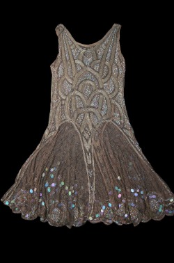 fawnvelveteen: 1920s Bead &amp; Sequin Rose Gold Flapper dress 