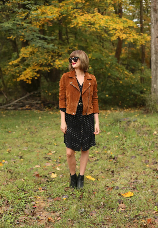 Bob with Bangs, BlankNYC jacket, Suede Jacket, Fall Outfit Idea, Hairstyles