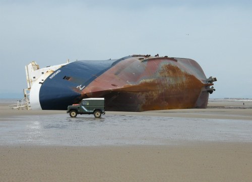 Overturned Riverdance Ferry Bispham, Lancashire Taken on May 3, 2008 Photographer: Coastal Co Source