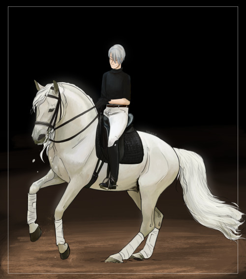 havenandart: VICTOR NIKIFOROV - YURI ON ICE EQUESTRIAN!AU Riding star Nikiforov switches to the pos