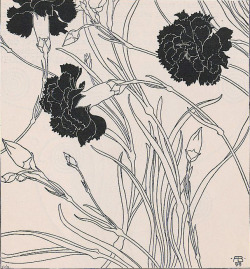 zombienormal:  Carnations, Adolf Böhm (signed 1899), Ver Sacrum, 1901. Via. 