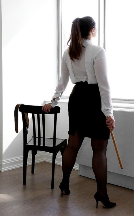Gloria grew moist and giggled as she watched her miserable husband pathetically shuffling out the ba
