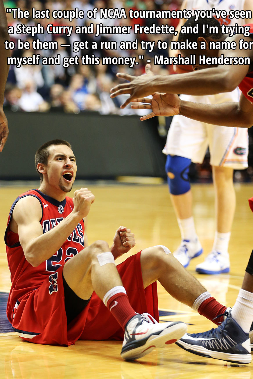 The Rebels are going dancing! Ole Miss beats Florida, 66-63, for the SEC Tournament Championship.
Marshall Henderson is still trying to “get this money.”