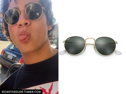 5SOS STYLE GUIDE — Calum Hood: Round Metal Sunglasses (Ray-Ban) Exact