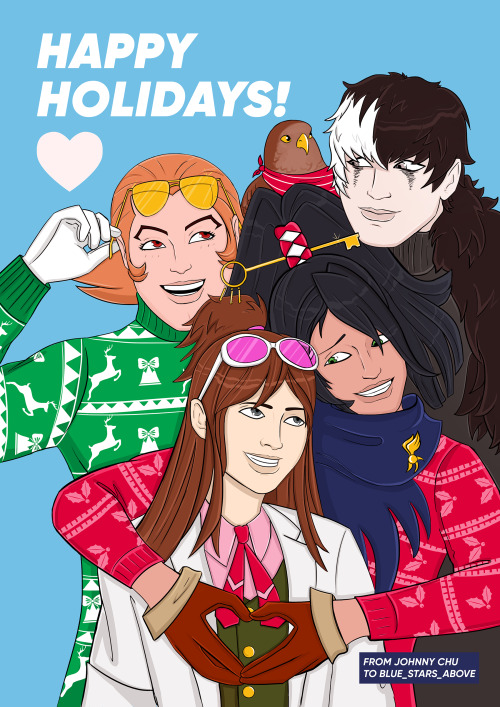 Holiday postcard for Jason! &lt;3They are my favorite friendship dynamic from his amazing fanfic