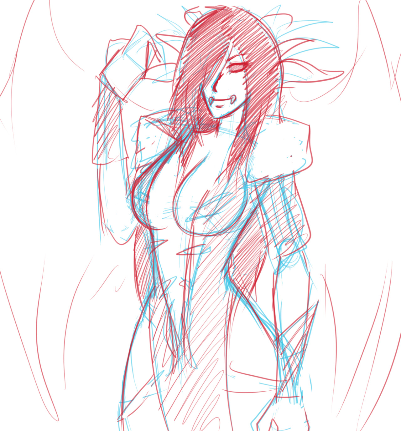 I don’t have much but here is female zamorak, or at least a sketch as of now. A