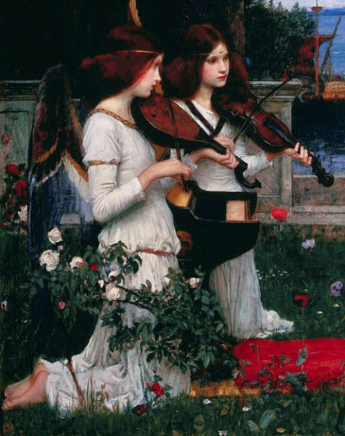 infected: Saint Cecilia (detail), John William Waterhouse, 1895