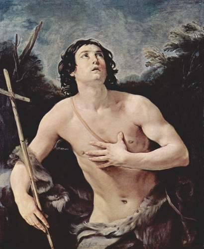 guido-reni: John the Baptist, 1640, Guido ReniMedium: oil,canvas
