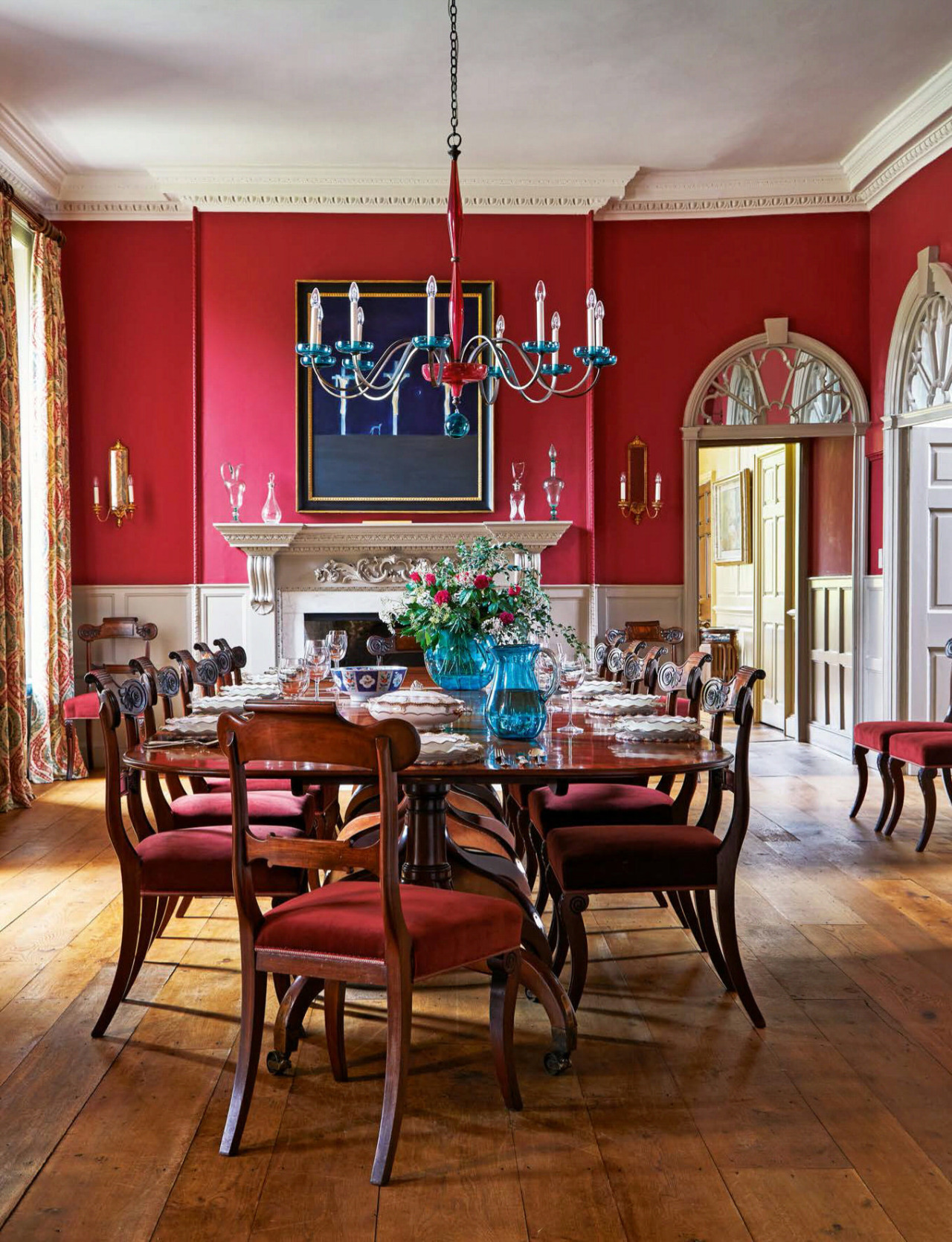 #dining room#design#interior design#decor#home decor#chandelier#red#d