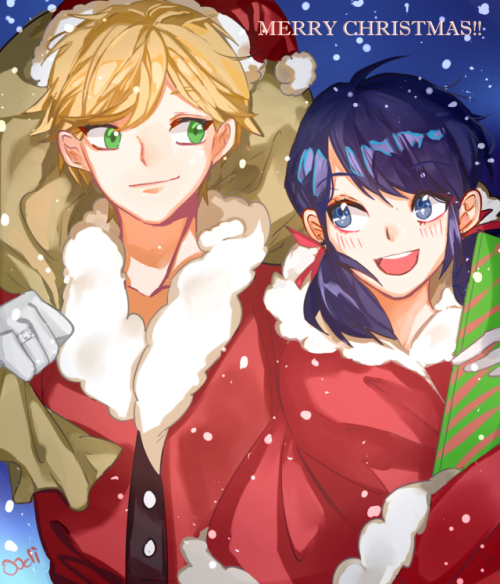 oodisan:Merry Christmas and Happy New Year 2018!!Characters are from Miraculous Ladybug <3
