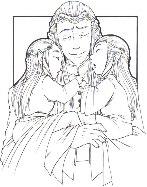 thraaaaaaaanduuuuuuuuiiiiiiiiil: Elrond and his sons by Lukedog340