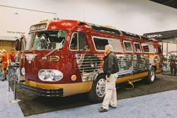 rifleweeb:  The “MBUS Pro” is a customized 1952 Flxible Sightseer Bus with help from Timeless Travel Trailers. It includes a mahogany armory by Azar’s Woodcraft and Phil Ramos Upholstery for vintage guns, a Gallow Technologies armory for modern