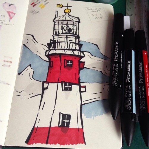Had A Nice Day Out To Plymouth Hoe This Morning, Sketched Smeaton's Tower Whilst Up There And Then Coloured