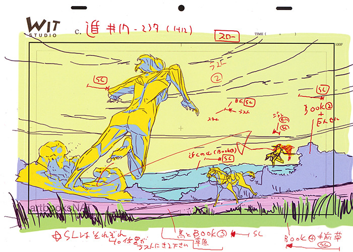 artbooksnat:  Eight Attack on Titan (進撃の巨人) animation layouts digitally