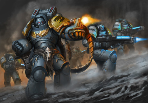 wh40kartwork:  Space Wolves Aggressors & Hellblasters  by Catherine O'Connor
