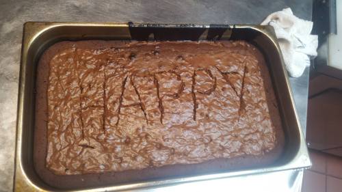 stevita:  fumbledeegrumble:  stevita:  Me and the boys in the kitchen at my penultimate shift at the dying workplace. They made a batch of brownies better than the ones the old guys used to make…and just for contrast…the old ones were actual chefs.