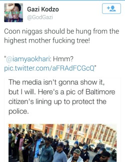 takingbackourculture:  I don’t know why these Black people would be protecting the police and we know that ain’t right, but this sort of commentary is scary.   - Jess