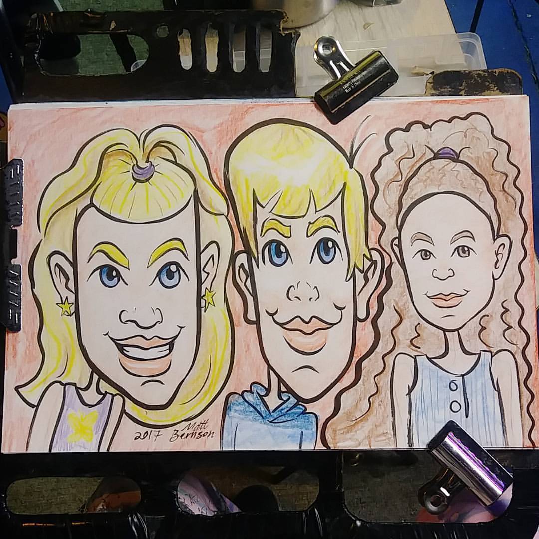 Doing caricatures at Dairy Delight! Ice cream for dinner is what summer is about.