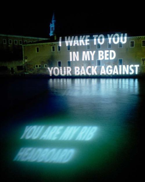 liveandletlive:  Helmut Lang Perfume campaign collaboration with Jenny Holzer in Venice 