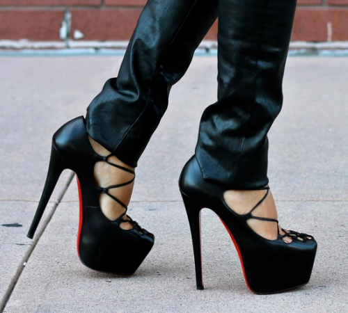 Hot black christian louboutin high heels