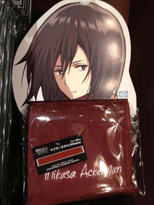  You can now buy Mikasa’s muffler/scarf at SNK THE REAL! (Source)  It costs 2,100 yen!