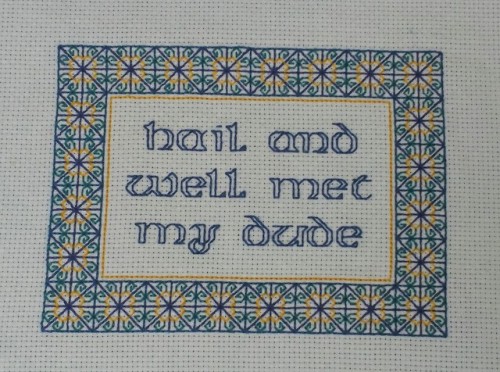 eyemeir: liches-get-stitches-1: Hail and Well Met Cross stitch pattern | $10 Handmade | $35 (base p