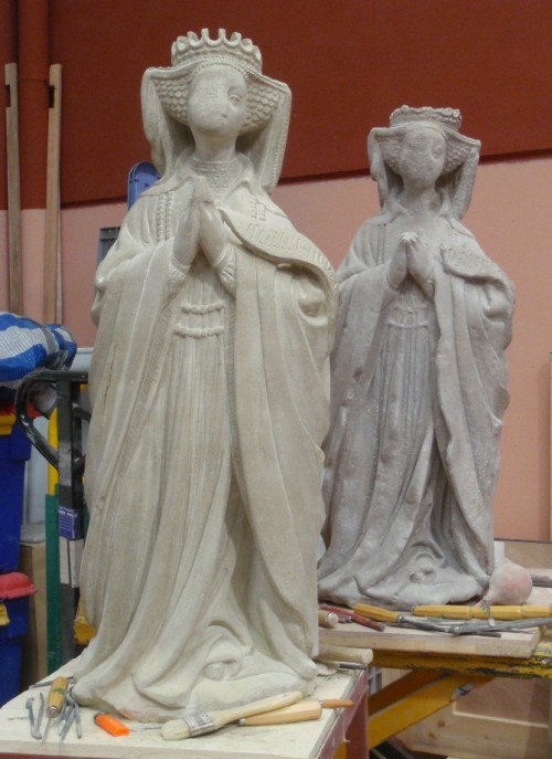 Statue of Blanche I of Navarre,Queen of Aragon by Janin Lome de Tournai, 1402