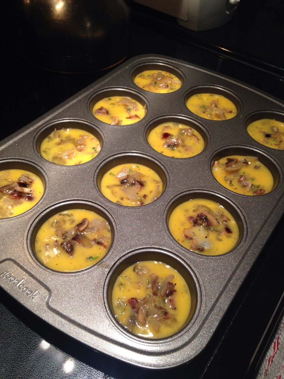 Sausage, mushroom, and thyme egg muffins.   Yum.