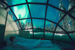 my-backroad-song:  The idea of an igloo—especially one in the Finnish wilderness, set  beneath a spectacular Northern Lights display—is as romantic as it gets.  When it comes to practical application however, few among us would  choose a snow shelter