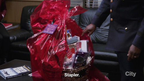 burga-moe: minalous:  abigailmaedy:  sandandglass:  Brooklyn Nine-Nine s03e16  Context: they ate the candy from the gift basket, not realizing it was for the Captain from his husband and then filled it up with shit they hoped he’d like.  I love this